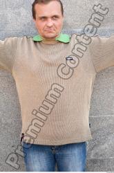 Upper Body Man Casual Sweater Average Street photo references